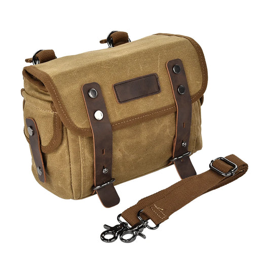 Waxed Canvas Motorcycle Saddlebag Waterproof Vintage Retro Side Bag - EXPROTAS