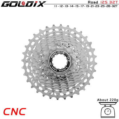 GOLDIX Road Bike Cassette | 11/12 Speed CNC 11–52T Flywheel for SHIMANO HG