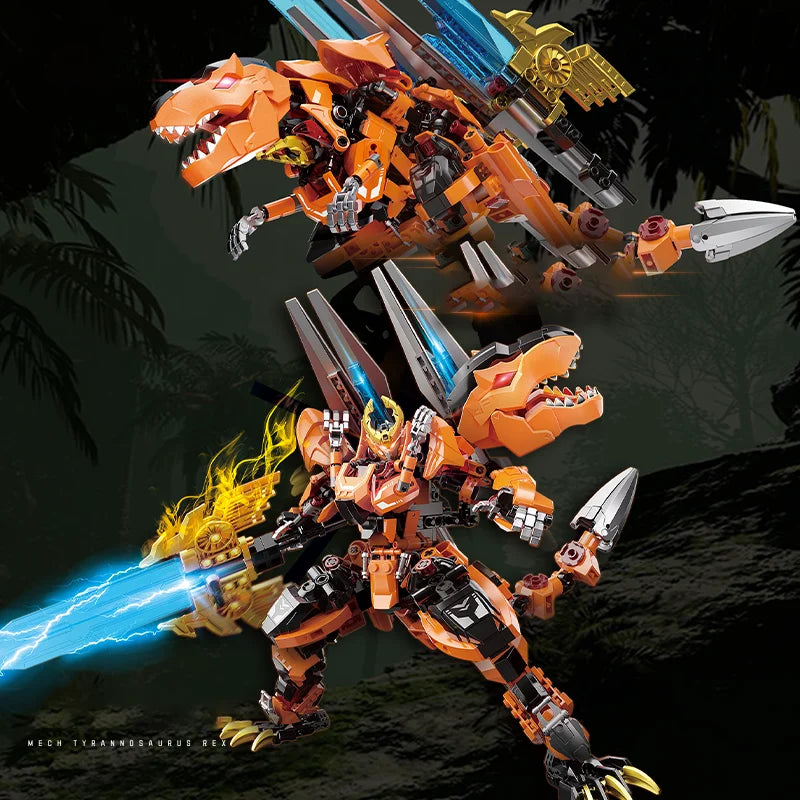Mecha Series 2-in-1 Dinosaur Building Blocks Tyrannosaurus Rex Model
