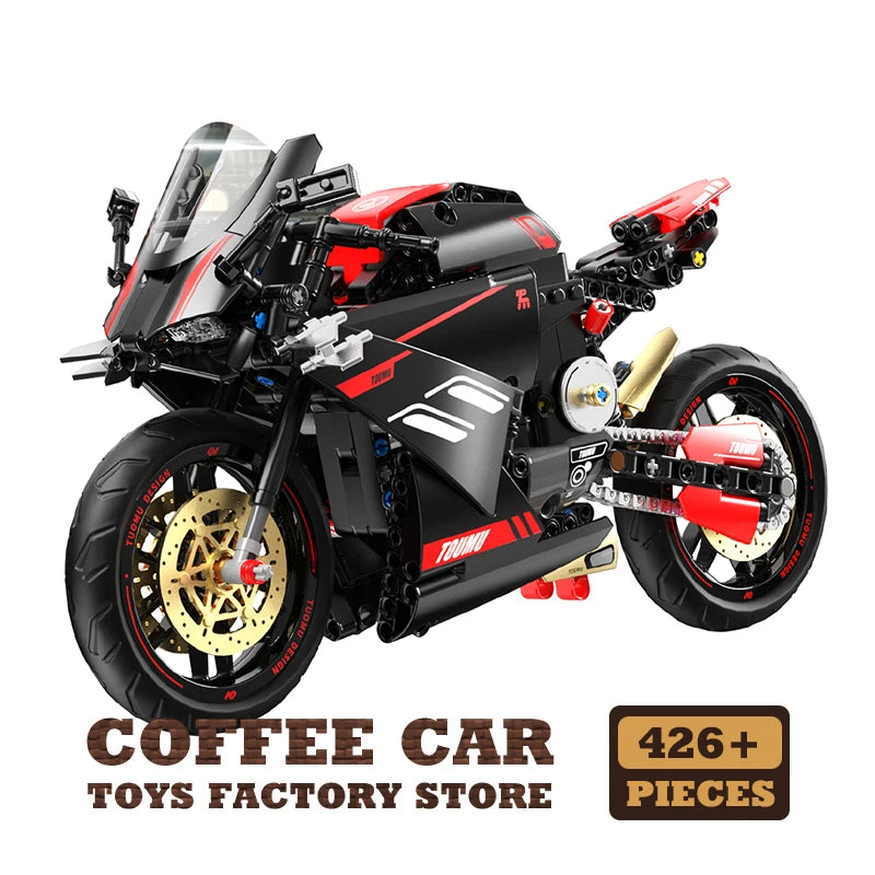 High-Tech Mecha Motorcycle Building Blocks 3D MOC Model Kit Educational Toy Gift