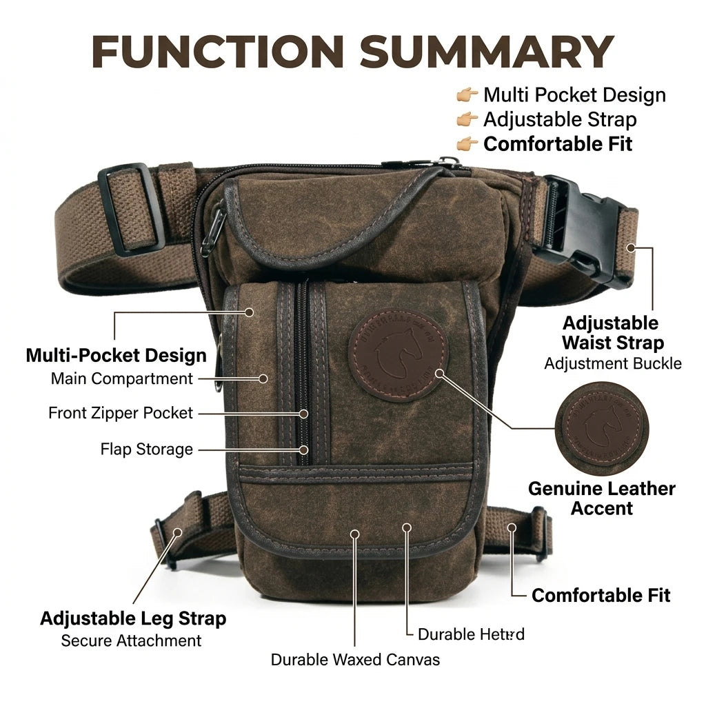 Motorcycle Drop Leg Bag Waterproof Thigh Hip Fanny Pack Waist Pouch