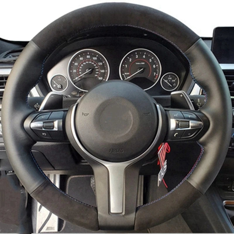 Car Steering Wheel Cover Anti-Slip  Suede Leather For BMW M Sport 1 Series F20 M135i M140i M235i M240i X1 F21 F48 X2 F39 X3 F25-EXPROTAS