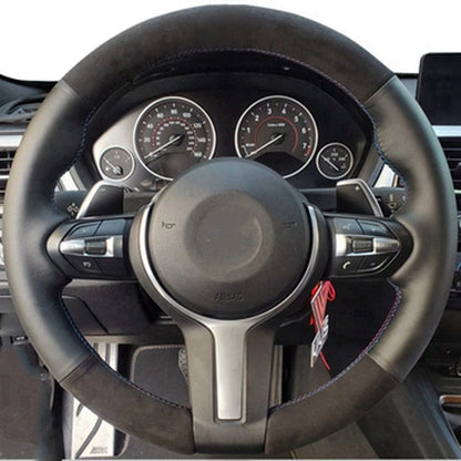 Car Steering Wheel Cover Anti-Slip  Suede Leather For BMW M Sport 1 Series F20 M135i M140i M235i M240i X1 F21 F48 X2 F39 X3 F25-EXPROTAS