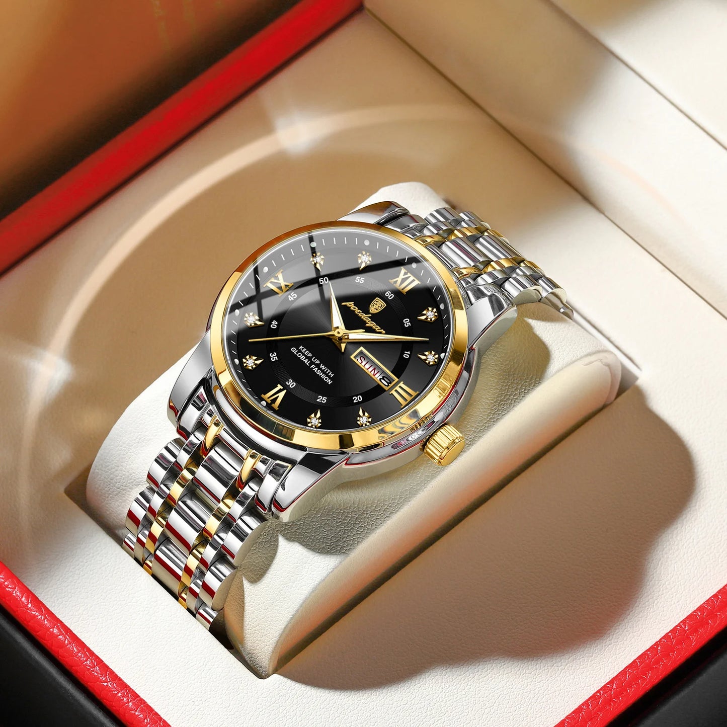 Poedagar Luxury Men's Watch Waterproof Quartz Luminous Date Stainless Steel