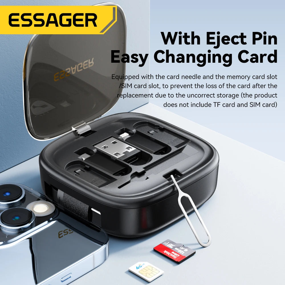 Micro Lightning Cable Fast USB 60W Charger for Travel Storage Box