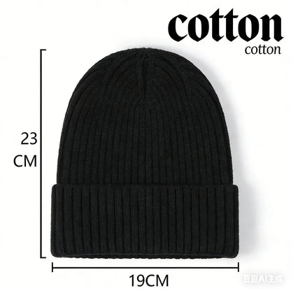 Winter Wool Knitted Beanie Hat Men Women Warm Cap Unisex Skull Cap