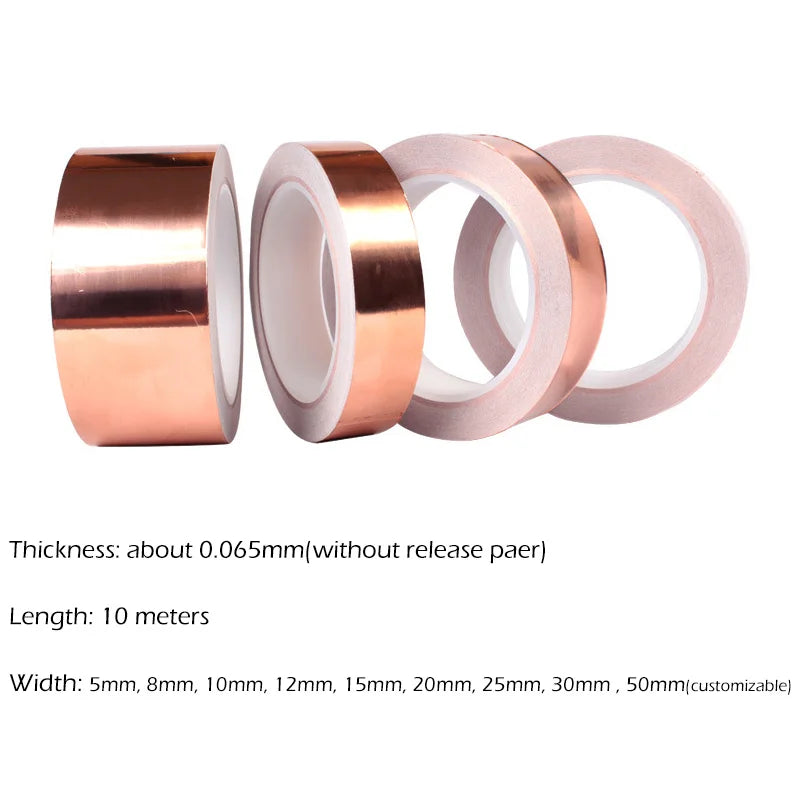 Copper Foil Tape Adhesive Conductive EMI Shielding Repair for DIY Guitar