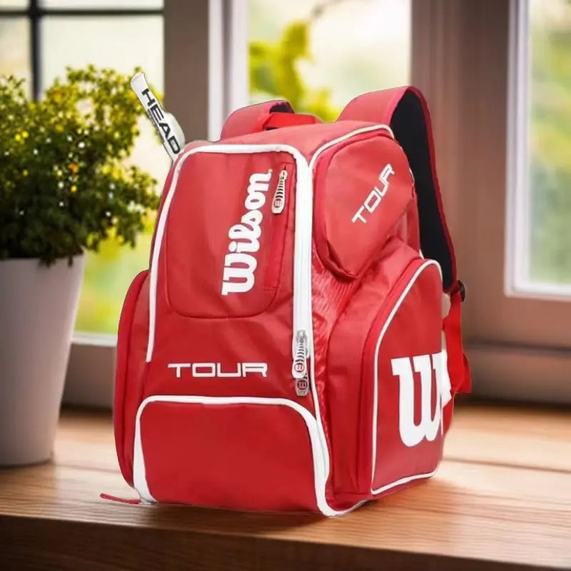 Wilson Tennis Bag Holds 2 Tennis Rackets Tennis Backpack Daily Portable Court Racket Bag Men Women Padel Sports Backpack-EXPROTAS
