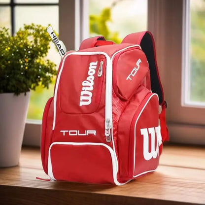 Wilson Tennis Bag Holds 2 Tennis Rackets Tennis Backpack Daily Portable Court Racket Bag Men Women Padel Sports Backpack-EXPROTAS