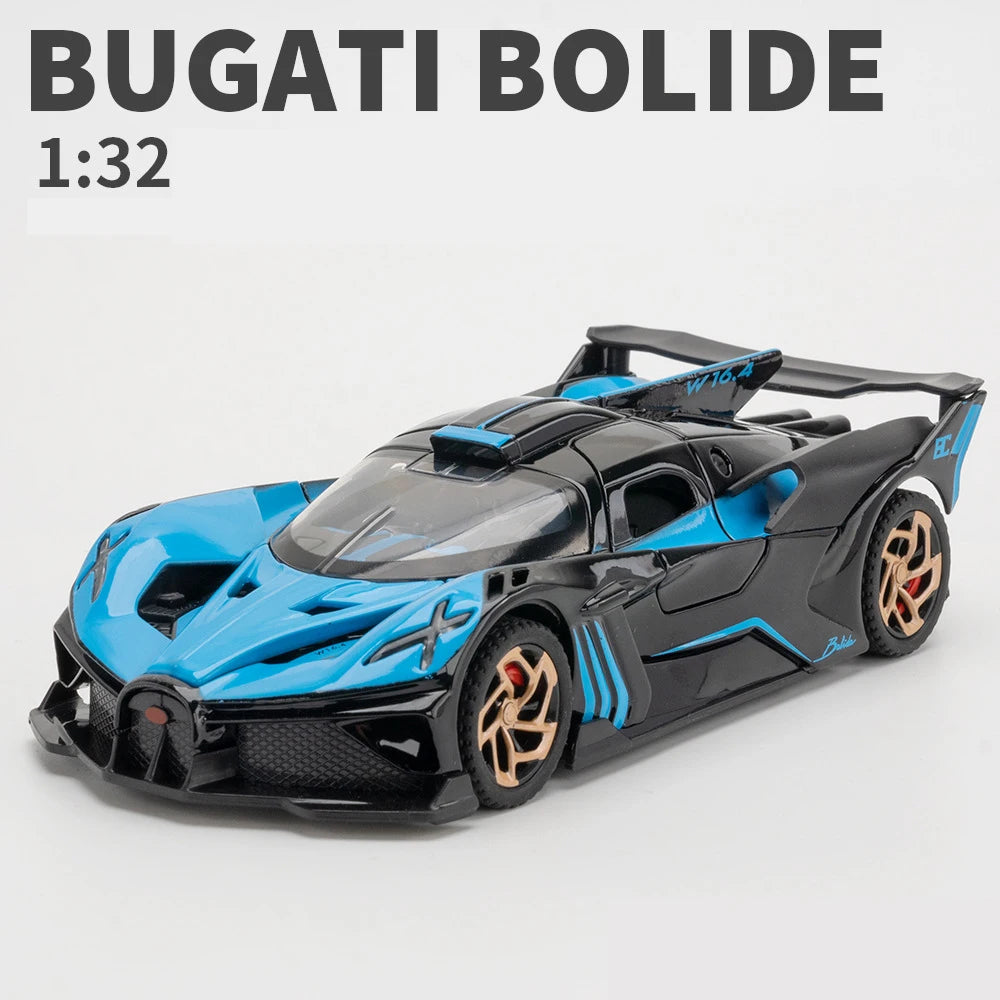 1:32 Bugatti Bolide Alloy Sport Car Model Diecasts & Toy Vehicle Metal Super Car Simulation Car Decoration Sound Light Boy Gift-EXPROTAS