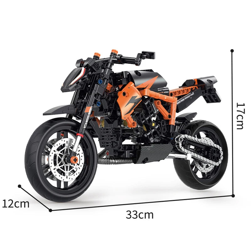 1:8 Racing Motorbike Building Blocks 529pcs MOC Technical Motorcycle Model Toy Gift