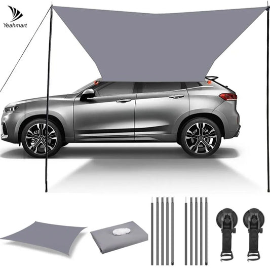 Car Shelter Shade Camping Side Car Roof Top Tent Awning Waterproof UV Portable Camping Tent Automobile Rooftop Rain Canopy-EXPROTAS
