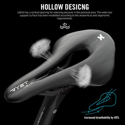 RYET Leather Road Bike Saddle | PU 7×9 Oval Rail Soft Cushion for Men’s MTB