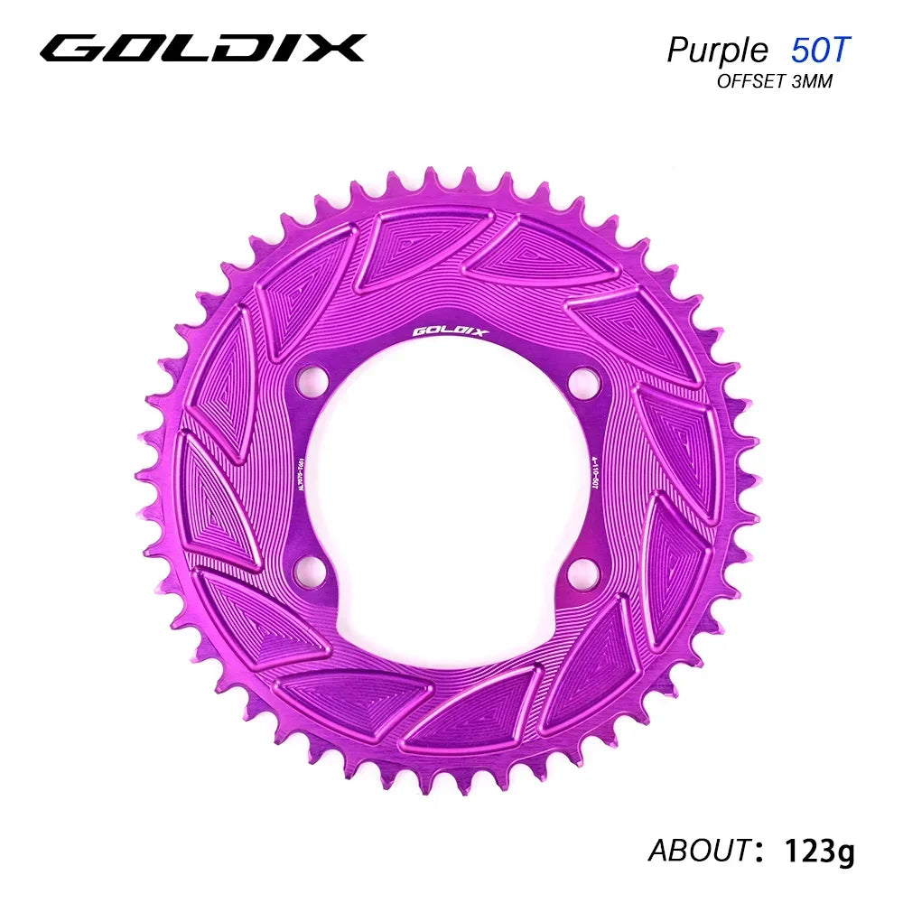 GOLDIX 110BCD AERO Chainring 3mm Offset 4-Bolt for Shimano R7000 R7100 R8100