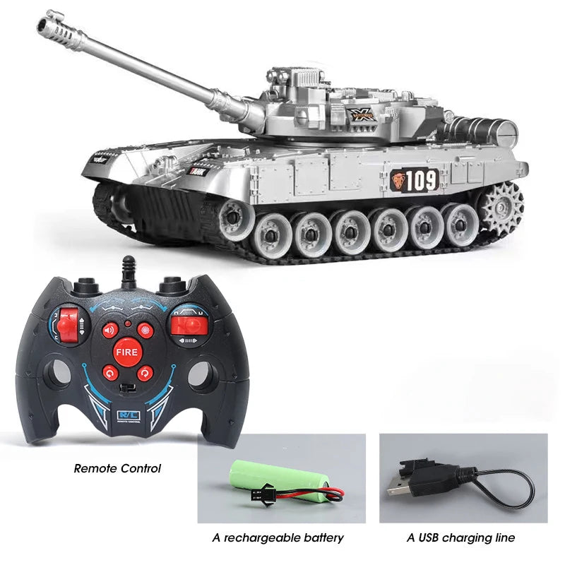 RC Tank Military War Battle United States M1 Leopard 2 Remote Control Electronic Toy Car Tactical Model Gifts for Boys Children-EXPROTAS