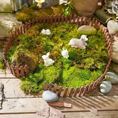 1PC Mini Wooden Fence For Fairy Garden Micro Landscape Dollhouse Ornaments