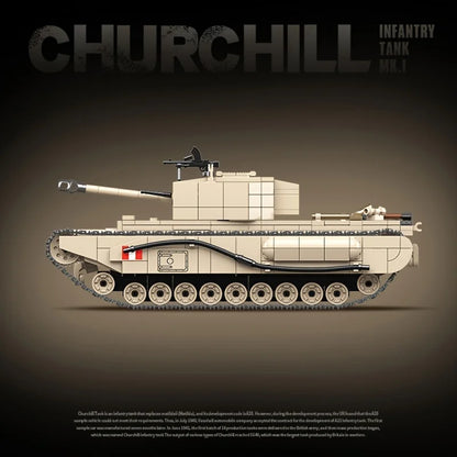 WW2 British Churchill Infantry Tank Building Blocks Military Brick Toy Set