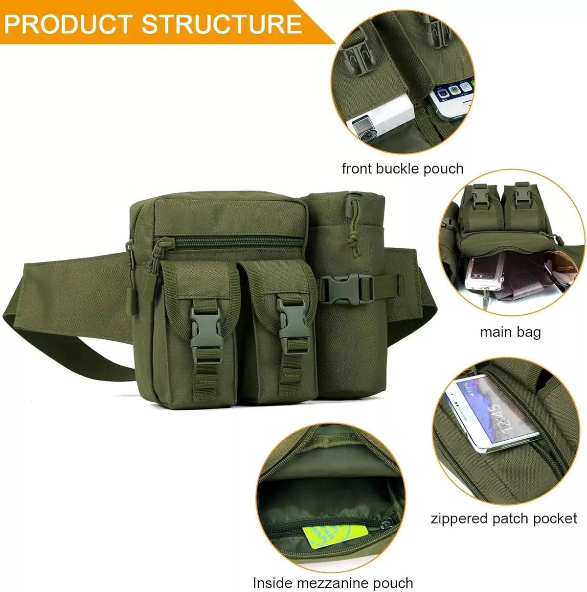 Pouch Gun Bag for Men Concealed Carry Outdoor Travel Waist Pouch