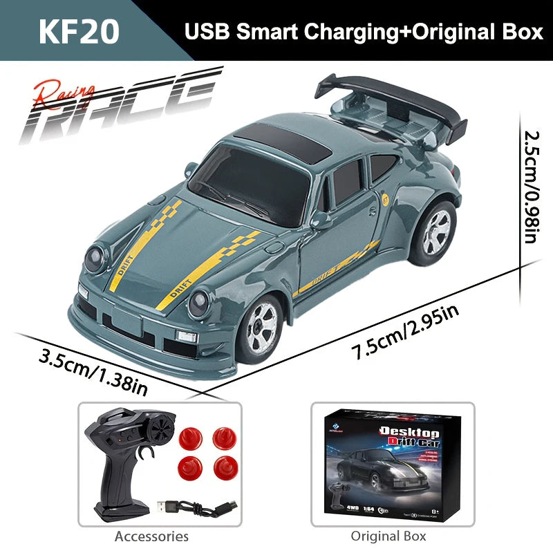 1/64 2.4G Mini RC Drift Car 4WD High Speed GTR Racing Remote Control Toy Gift