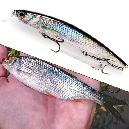 Treble Hook Minnow Lure 14cm 24g Fishing Wobbler for Pike Bass