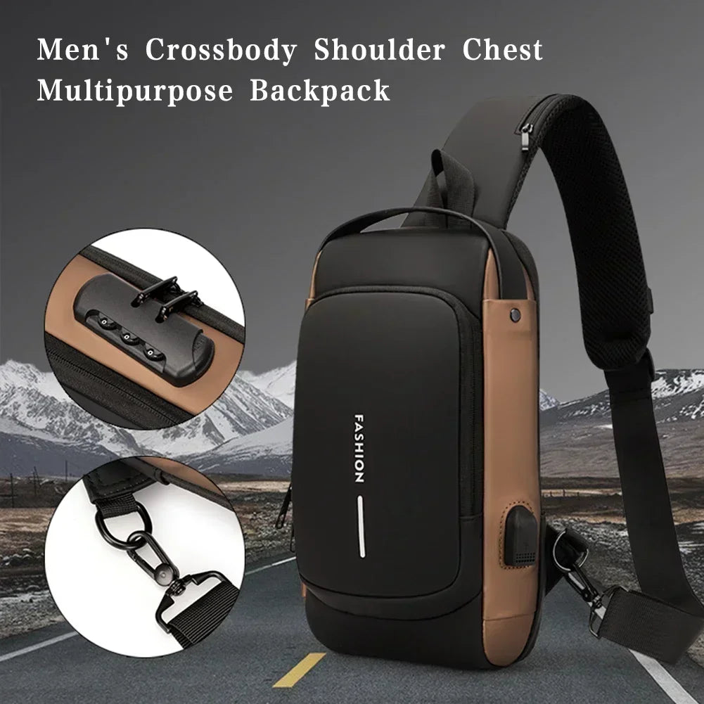 Men's Anti-theft Crossbody Shoulder Bag Travel Sling Chest Pack