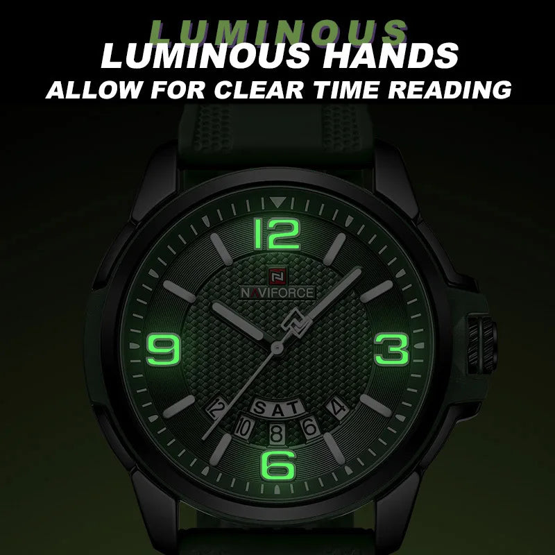 Original Brand NAVIFORCE 2024 New Quartz Watch for Men Waterproof Silicone Strap Business Male Classic Wrist watches Date Clock-EXPROTAS