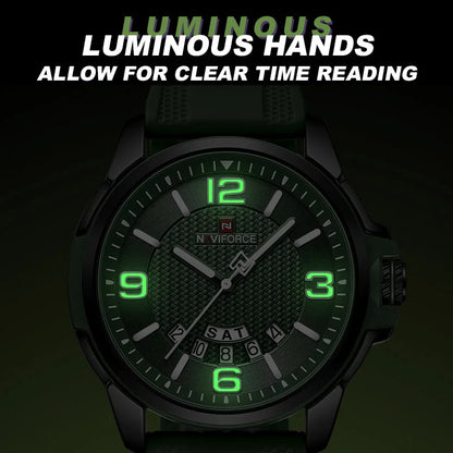 Original Brand NAVIFORCE 2024 New Quartz Watch for Men Waterproof Silicone Strap Business Male Classic Wrist watches Date Clock-EXPROTAS