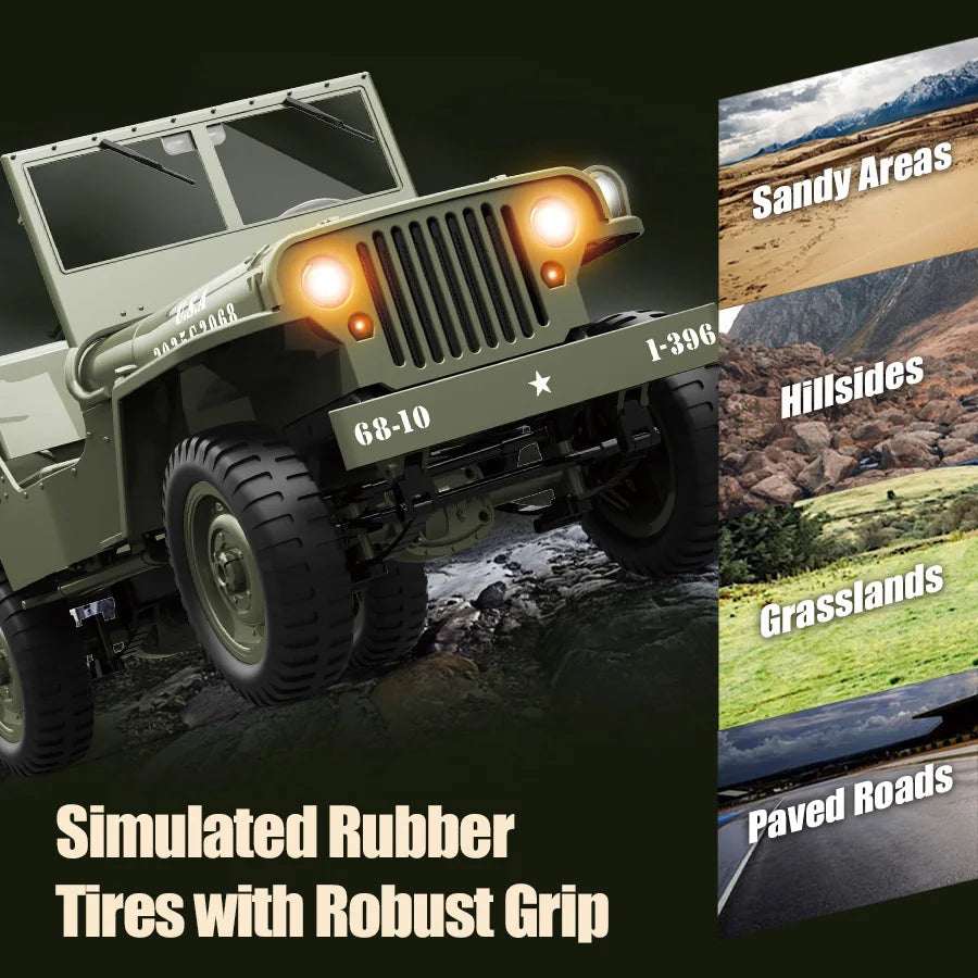 C8815 1/10 RC Willys Jeep 1941 4WD Crawler Military Truck Off-Road RTR Car