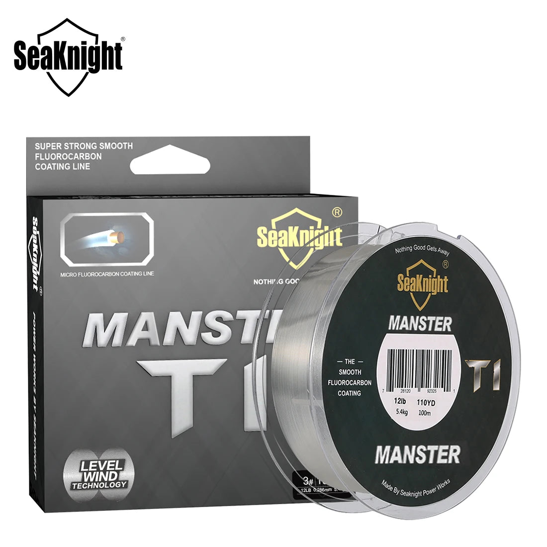 SeaKnight T1II 50M/100M Fluorocarbon Coated Nylon Fishing Line, Sinking 3-100LB