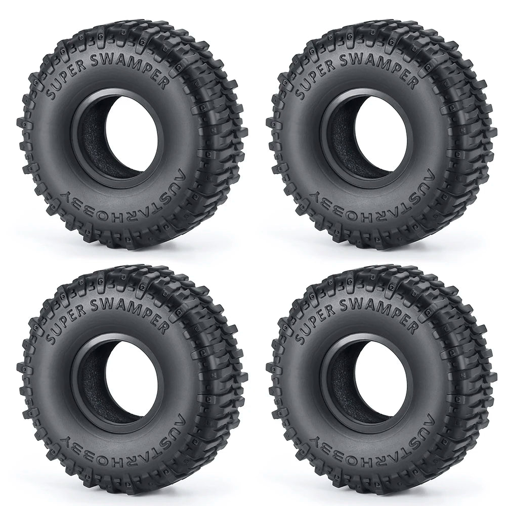 YEAHRUN 4Pcs 1.0inch Soft Rubber Wheel Tires 50/54/58/62/64/65mm for TRX-4M 1/18 Axial SCX24 1/24 RC Crawler Car Upgrade Parts-EXPROTAS