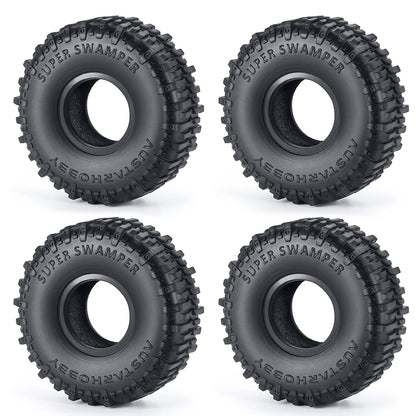 YEAHRUN 4Pcs 1.0inch Soft Rubber Wheel Tires 50/54/58/62/64/65mm for TRX-4M 1/18 Axial SCX24 1/24 RC Crawler Car Upgrade Parts-EXPROTAS