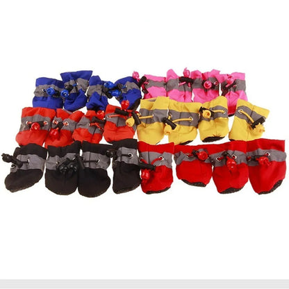 4Pcs Waterproof Pet Dog Shoes Anti-Slip Rain Boots for Small Dogs