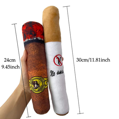 Plush Cigar Squeaky Dog Toy Funny Chew Molar Bite-Resistant Pet Toy Gift