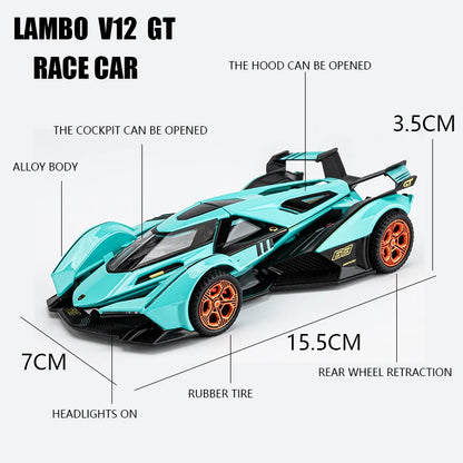 1:32 Simulation LAMBO V12 GT Alloy Sport Cars Toy Diecasts Vehicles Metal Model Car Decoration For Man And Kids Gift Boy Toy-EXPROTAS