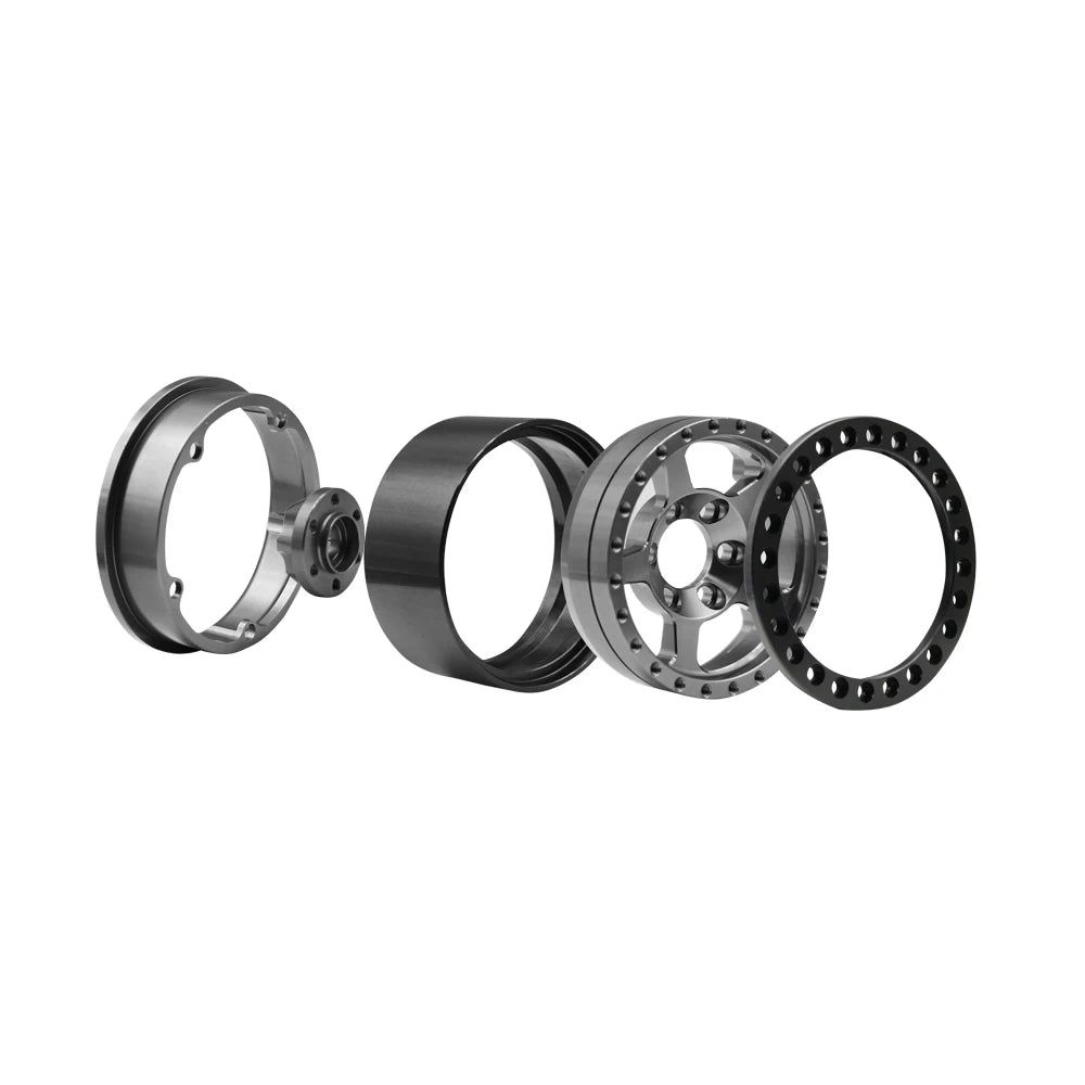 Universal 1/10 RC Crawler 1.9" Beadlock Wheels Aluminum 5-Spoke