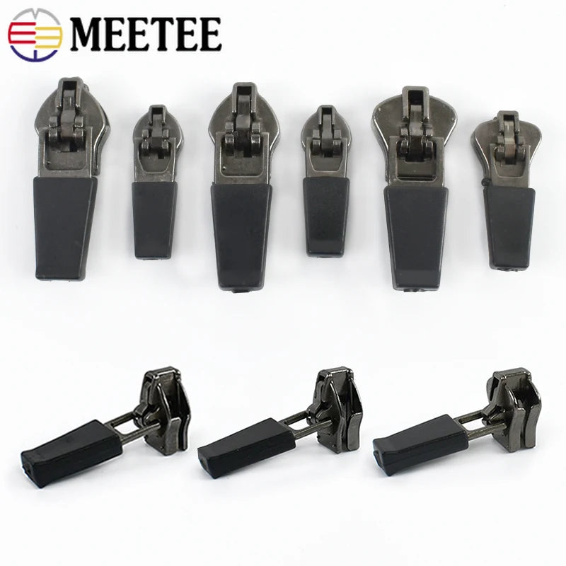 10/20/50Pcs 3# 5# Nylon Zipper Slider Formal/Reverse Zippers Head Resin Zip Tent Invisible Zips Pull Repair Kit Sewing Accessory