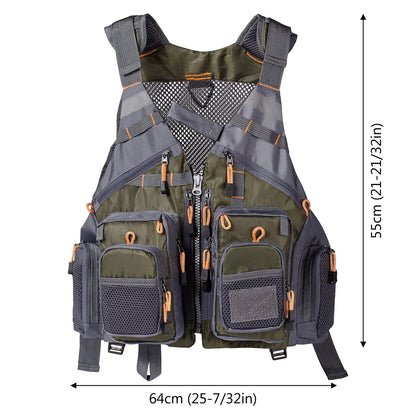 Breathable Fly Fishing Vest Adjustable Outdoor Tackle Storage Waistcoat