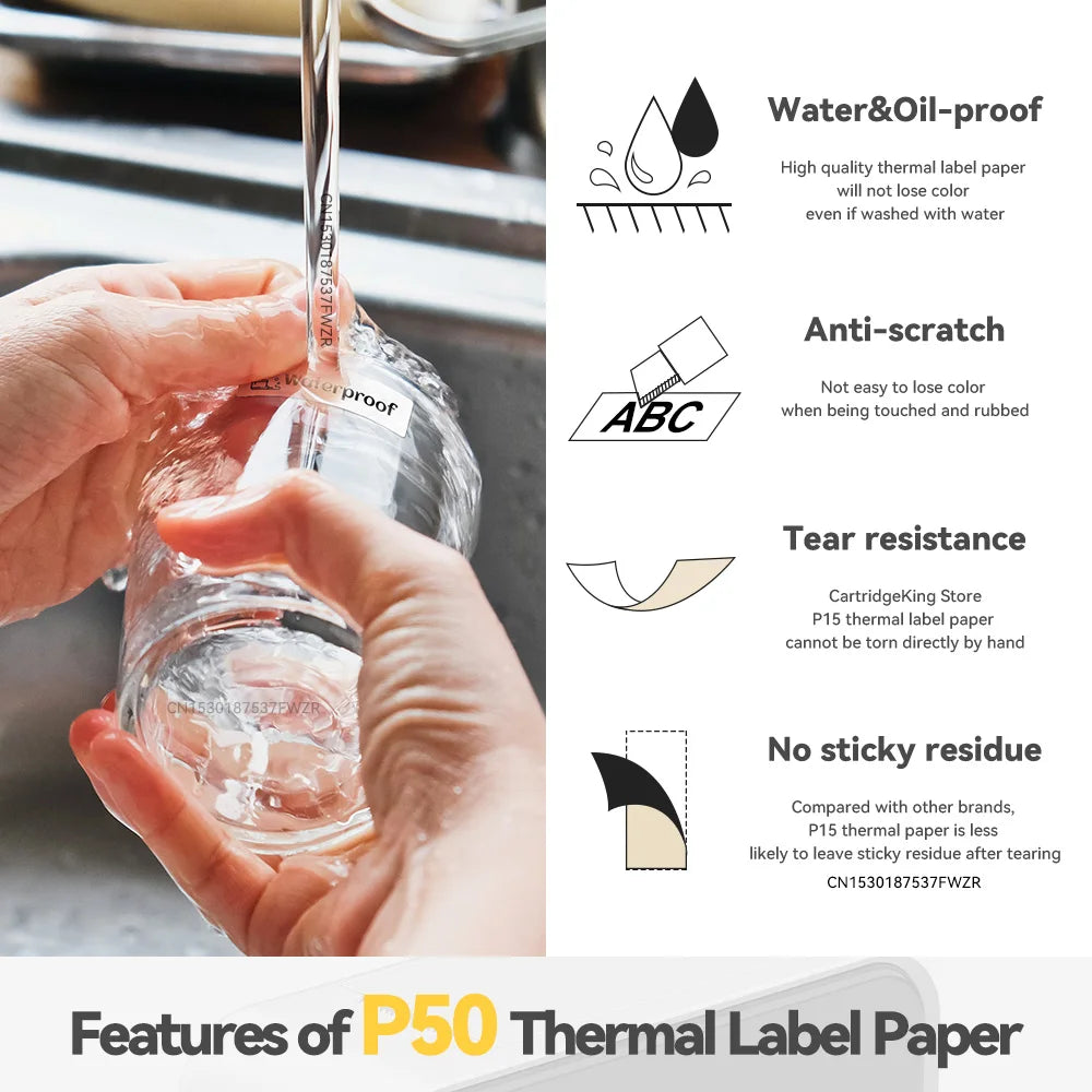 Thermal Paper Self-Adhesive Label Stickers 50mm x 80mm 150 Pcs