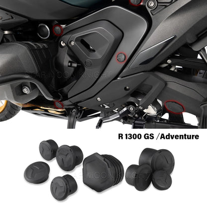 For BMW R1300GS GSA Frame Hole Cover Caps Decorative Plug Set