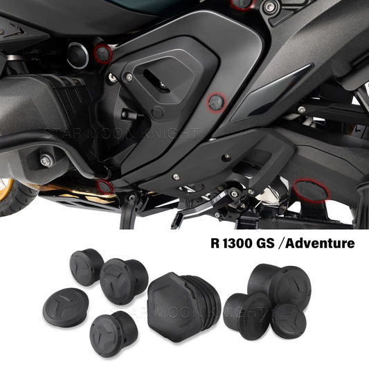 For BMW R1300GS GSA Frame Hole Cover Caps Decorative Plug Set