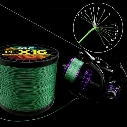 16 Strands Braided Fishing Line 200LB PE 300/500/1000M Carp Sea Fishing