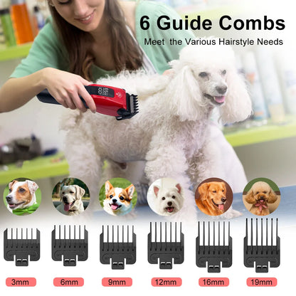 LED Low Noise Professional Pet Hair Clippers Electric Dog Trimmer Grooming