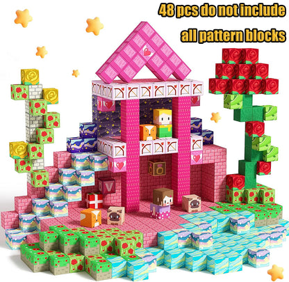 Magnetic Building Blocks Mine World Magnetic Mine Exploration Construction Brick Cube STEM Toy Set Gift for Boy Girl Children