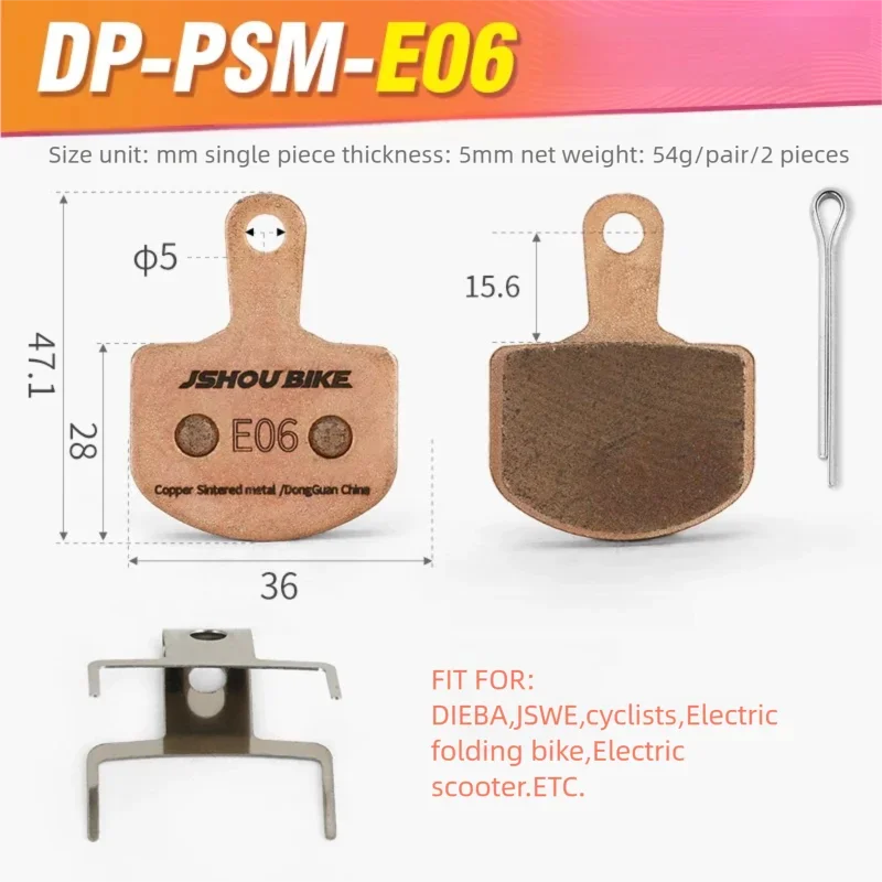 Sintered Metal Brake Pads for Filel DYISLAND XOD DIEBA JSWE E-Bike JSHOUBIKE