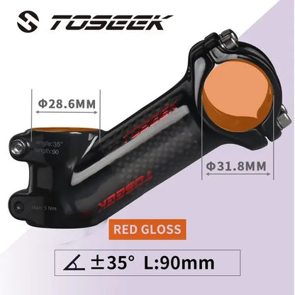 31.8mm MTB Handlebar Stem TOSEEK Carbon Aluminium Bike Stem 10-35 Degree