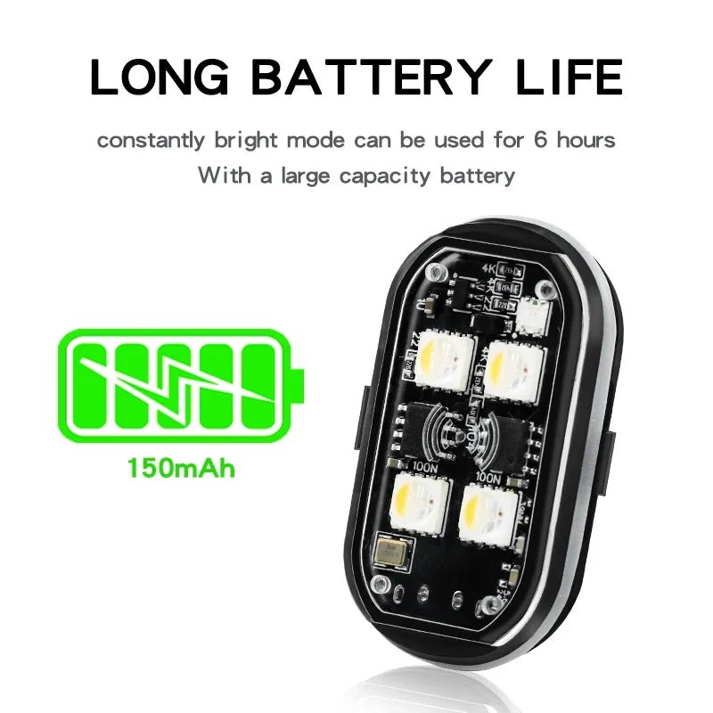 Wireless LED Strobe Lights for Motorcycle with USB Charging