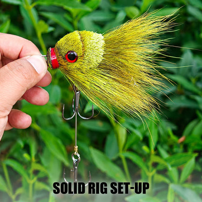 Rosewood Mouse Swimbait Lure Bucktail Rig for Muskie Pike Fishing Tackle