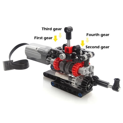 MOC 4-Speed Gearbox Model with Motor & Battery Box Power Functions Kit
