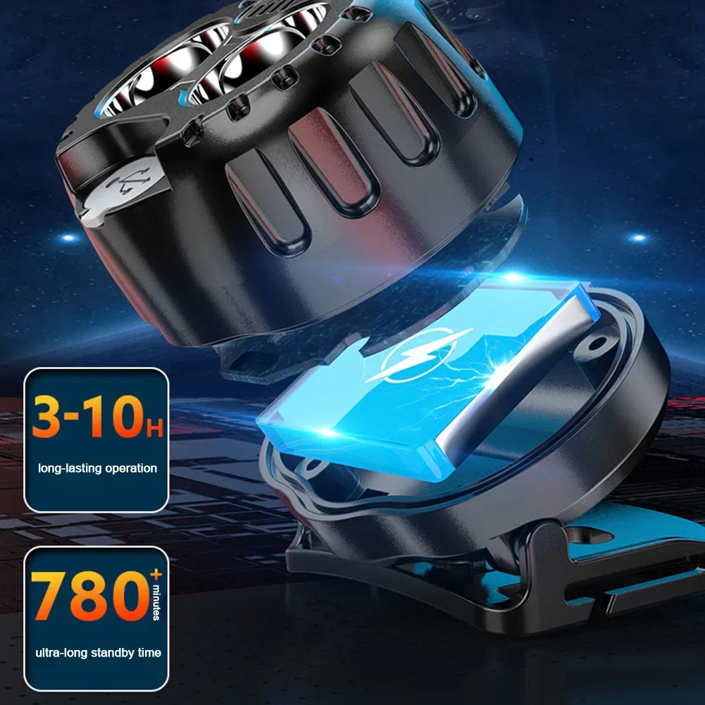 Waterproof Light LED Headlamp Rechargeable 250LM USB Torch for Camping