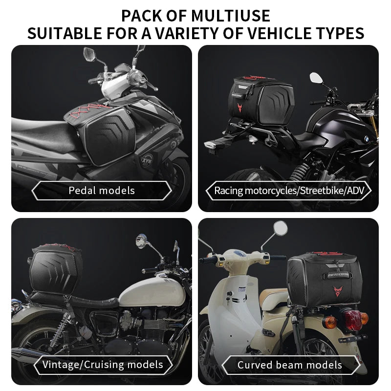 Motocentric Waterproof Motorcycle Helmet Bag Multifunction Motorcycle Rear Seat Bag High Capacity Motorcycle Bag Rider Backpack